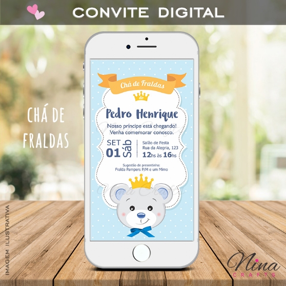 Chá de Fraldas Urso Príncipe