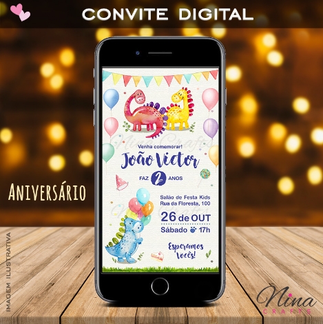 Convite Digital Dinos